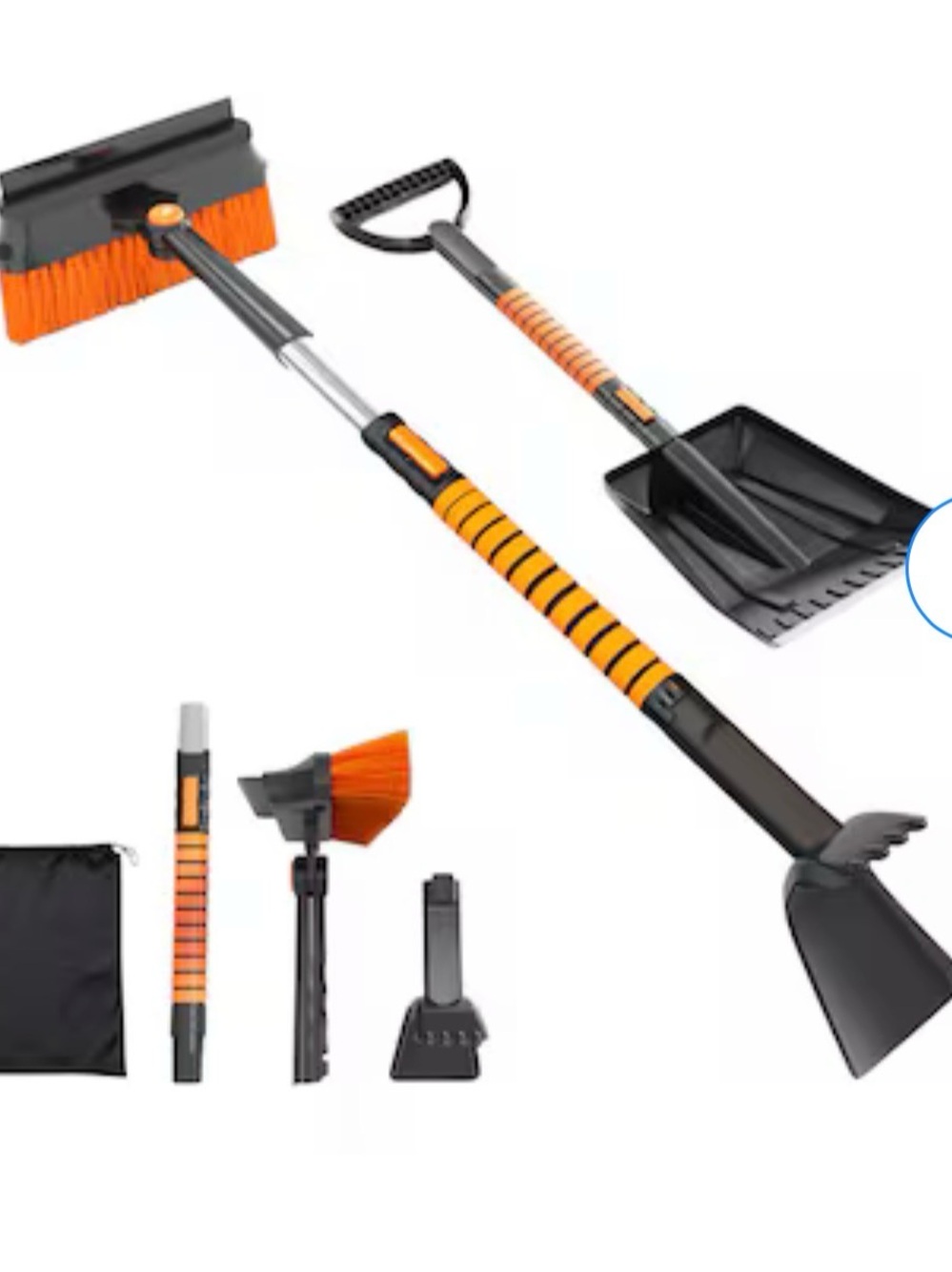 All-in-One Orange & Black Snow Removal Tool Set by